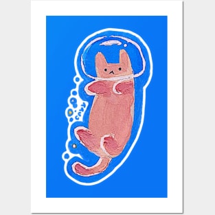 MINI Pink Cat - Right Posters and Art